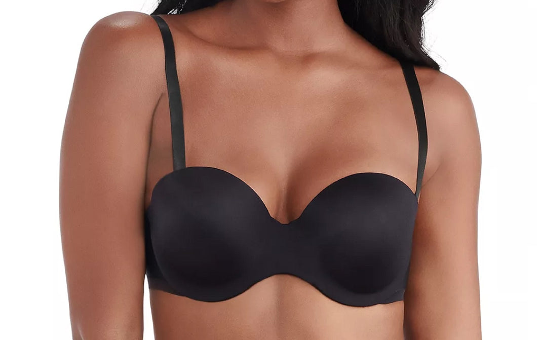 Vanity Fair Women's Nearly Invisible Strapless Bra, 36D, Black