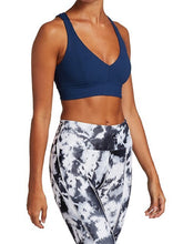 Load image into Gallery viewer, Year of Ours Women&#39;s Victoria Ribbed Sports Bra, Navy Blue, XS
