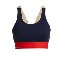 Load image into Gallery viewer, Splits59 Women&#39;s Bolt Color Blocked Tech Flex Sports Bra, Indigo, XS
