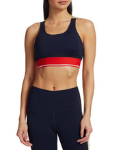 Load image into Gallery viewer, Splits59 Women&#39;s Bolt Color Blocked Tech Flex Sports Bra, Indigo, XS
