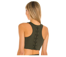 Load image into Gallery viewer, Splits59 Women&#39;s Glenda High Impact Lace-back Sports Bra, Army, XS
