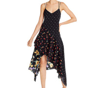 Load image into Gallery viewer, Aqua Women&#39;s Floral Print Hi-Low MIDI Dress, Black, S
