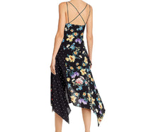 Load image into Gallery viewer, Aqua Women&#39;s Floral Print Hi-Low MIDI Dress, Black, S
