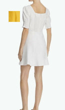 Load image into Gallery viewer, Lost + Wander Women&#39;s Off-the-Shoulder Lace-up Mini Dress, Mustard, S
