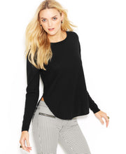Load image into Gallery viewer, Made Fashion Week Women's Long-Sleeve Sheer Sweater, Black, S
