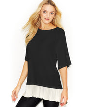 Load image into Gallery viewer, Made Fashion Week Women's Elbow-Sleeve Tunic Sweater, Black, S

