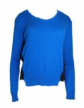 Load image into Gallery viewer, Aqua Women&#39;s Bryce Colorblock Inset Pullover Sweater, Blue, XS
