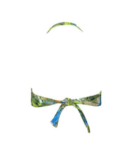 Load image into Gallery viewer, Cia Maritima Women&#39;s  Peacock Feather Print Plumage Bandeau bikini top, S
