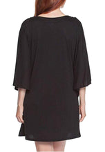 Load image into Gallery viewer, Dotti Women&#39;s Swimsuit Bead-Trim Tunic Cover-up (Black, Small)
