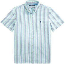 Load image into Gallery viewer, Polo Ralph Lauren Men's Seersucker Short-Sleeve Shirt, Green/Blue, S
