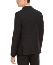 Load image into Gallery viewer, Calvin Klein Men&#39;s Skinny-Fit Stretch Black Plaid Suit Jacket, 38S
