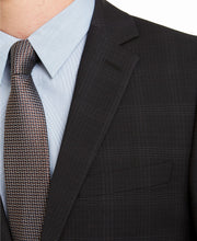 Load image into Gallery viewer, Calvin Klein Men&#39;s Skinny-Fit Stretch Black Plaid Suit Jacket, 38S
