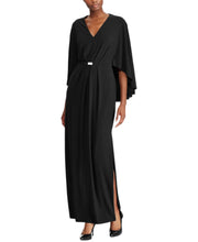 Load image into Gallery viewer, Ralph Lauren Women&#39;s Belted Cape Jersey Gown Evening Dress, Black, 4
