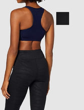 Load image into Gallery viewer, Capezio Women&#39;s Scoop Neck Racerback Sports Bras Top, Black, M
