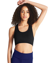 Load image into Gallery viewer, Capezio Women&#39;s Scoop Neck Racerback Sports Bras Top, Black, M
