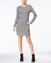 Load image into Gallery viewer, Kensie Junior&#39;s Striped Asymmetrical Hem Dress, Grey, L

