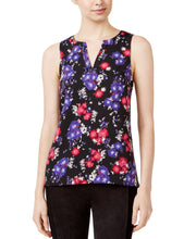 Load image into Gallery viewer, kensie Women's Split-Neck Floral-Print Shell Top, Small
