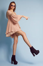 Load image into Gallery viewer, Belloago Women&#39;s Juliet Square Neck Bishop Sleeve Dress, Pink
