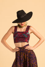 Load image into Gallery viewer, Belloago Women&#39;s Kelly Printed Crop Top, Purple
