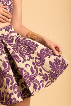 Load image into Gallery viewer, Belloago Women&#39;s Megan Printed Pleated Mini Skirt, Purple and Beige
