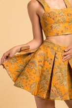 Load image into Gallery viewer, Belloago Women&#39;s Lucy Printed Pleated Mini Skirt, Yellow
