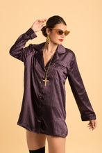 Load image into Gallery viewer, Belloago Women&#39;s Janis Oversized Shirt Dress, Purple
