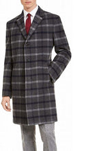 Load image into Gallery viewer, Tommy Hilfiger Men's Stretch Flex Plaid Addison Overcoat, Gray, 44R
