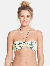 Load image into Gallery viewer, Volcom Juniors&#39; Pretty Wild Floral Bandeau Bikini Top, Yellow Flash, S
