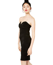 Load image into Gallery viewer, Emerald Sundae Juniors&#39; V-neck Strapless Bandage Dress, Black, L
