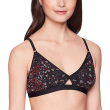Load image into Gallery viewer, Cosabella Women&#39;s Keyhole Printed Bralette Bra, Black Flower Field, S
