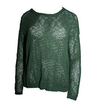Load image into Gallery viewer, Design History Women's Open Stitch Pullover Sweaters, Khaki Green, S

