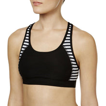 Load image into Gallery viewer, Ideology Women&#39;s Strips Ladder-Back Mid-Impact Sports Bra, XS
