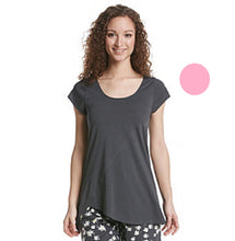 Load image into Gallery viewer, HUE Women's Asymmetrical Lounge Pajama Top, Pink, S
