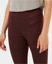 Load image into Gallery viewer, Hue Women's Tweed High-Waist Knit Pull-On Leggings, Sangria, XL
