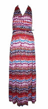 Load image into Gallery viewer, Meghan LA Women&#39;s Beaded Embroidery Boho Print Halter Maxi Dress M
