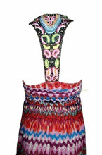Load image into Gallery viewer, Meghan LA Women&#39;s Beaded Embroidery Boho Print Halter Maxi Dress M
