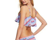 Load image into Gallery viewer, Roxy Junior Women&#39;s Printed Flounce Bikini Top, Multi, Small
