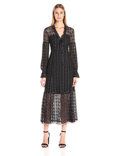 Load image into Gallery viewer, Nanette Lepore Women&#39;s V-Neck See Through Rhapsody Dress, Black, 0
