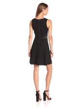 Load image into Gallery viewer, French Connection Women&#39;s Savannah Mesh-trim A-line Dress, Black, 6
