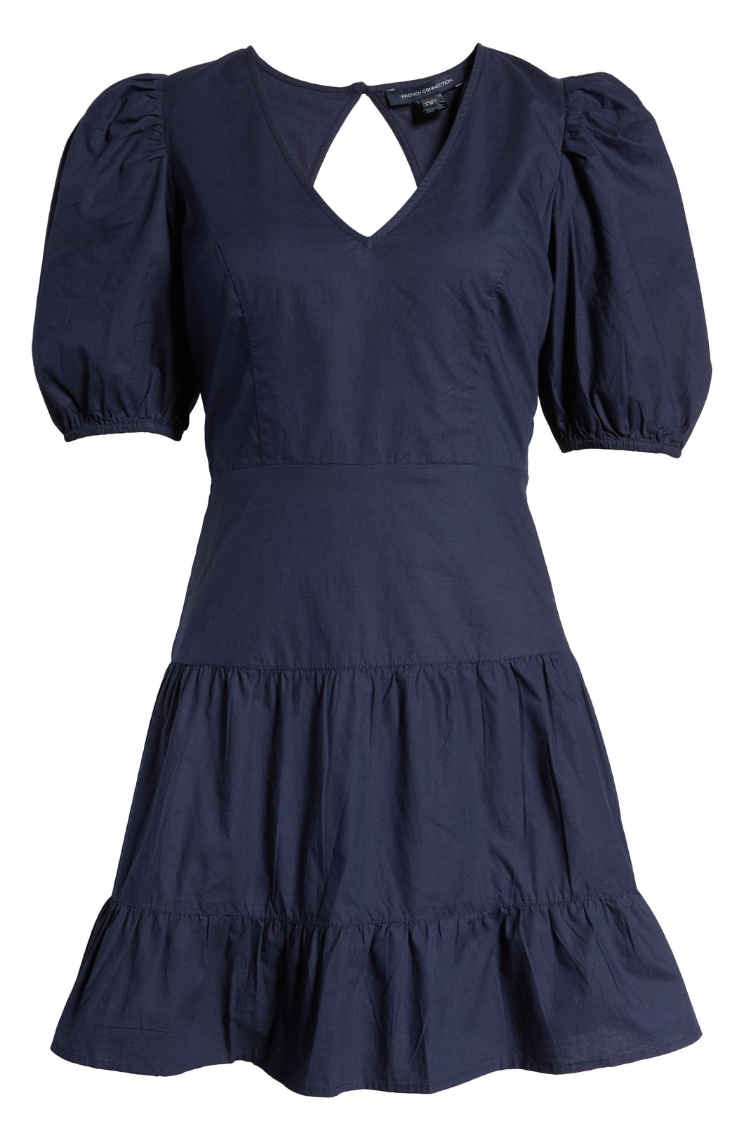 French Connection Women's Birch Poplin Puff Sleeve Minidress, Indigo, 6