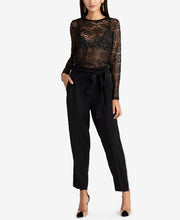 Load image into Gallery viewer, Rachel Roy Women's Vivian Sheer Metallic Lace Top, Gold Combo, S
