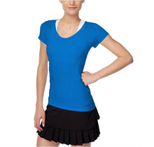 Load image into Gallery viewer, Calvin Klein Performance Women&#39;s Cap Sleeve Mesh-Trim Top, Blue, XL
