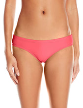 Load image into Gallery viewer, Volcom Women&#39;s Simply Solid Shirred Bikini Bottoms, Neon Pink, M
