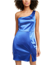 Load image into Gallery viewer, Crystal Doll Juniors&#39; Satin One-Shoulder Party Dress, Royal Blue, 5/S
