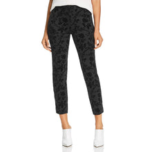 Load image into Gallery viewer, Le Gali Women's Carroll Floral Flocked Velvet Straight Ankle Pants, Black, 4
