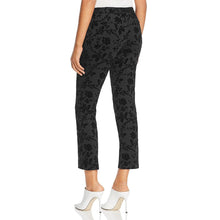 Load image into Gallery viewer, Le Gali Women's Carroll Floral Flocked Velvet Straight Ankle Pants, Black, 4
