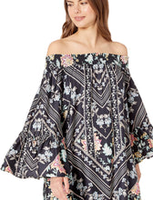 Load image into Gallery viewer, Nanette Lepore Women&#39;s Bell-Sleeves Printed Off-The-Shoulder Cover-Up, S
