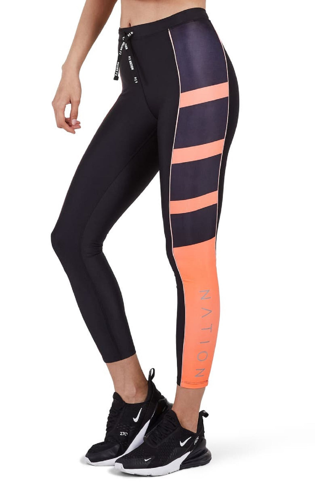 P.e Nation Women's The Combination Ankle Leggings, Black/Orange, XS