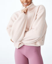 Load image into Gallery viewer, COTTON ON Women's Crop Sherpa Half Zip Sweater, Oyster Pink, S
