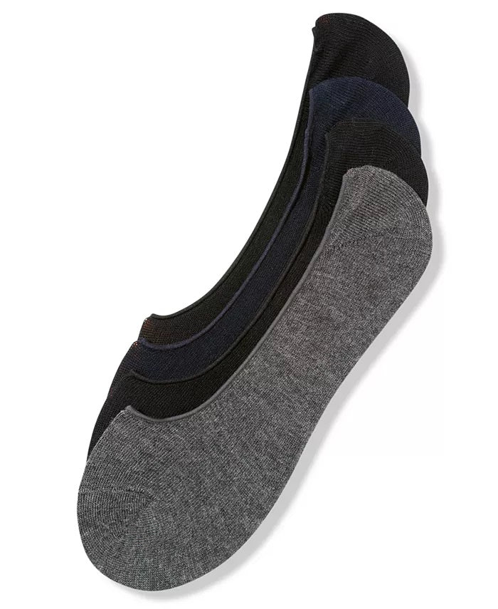 Perry Ellis Men's C-Fit No-Show Comfort Performance Liner Socks 3+1